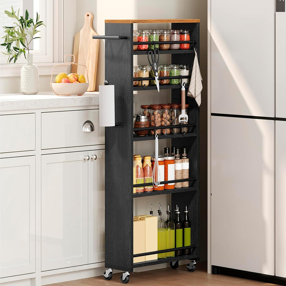 YATINEY 6 Tier Slim Storage Cart, Narrow Kitchen Cart with Wheels, Rolling Ut...
