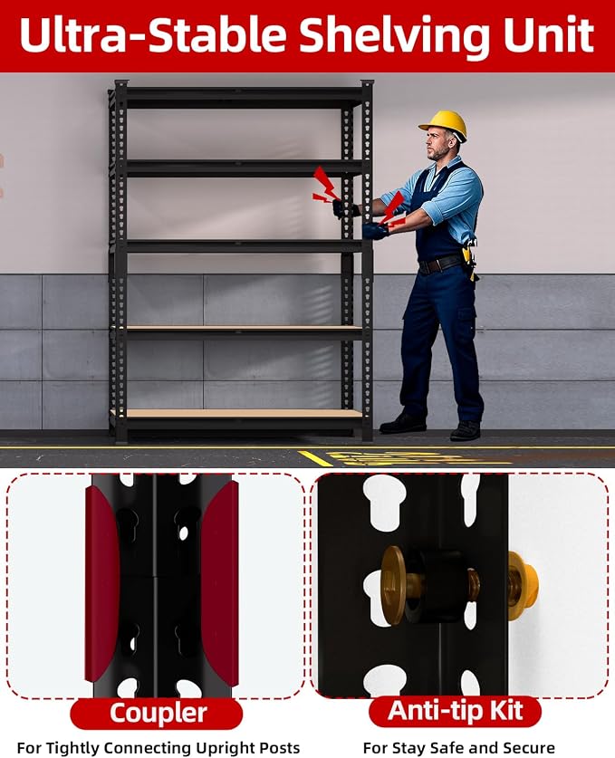 PrimeZone 35.5" x 12" x 72" Heavy Duty Storage Shelves
