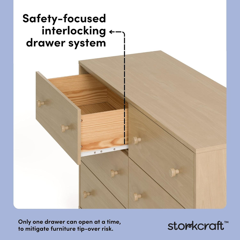Storkcraft Texas 6 Drawer Dresser, Driftwood