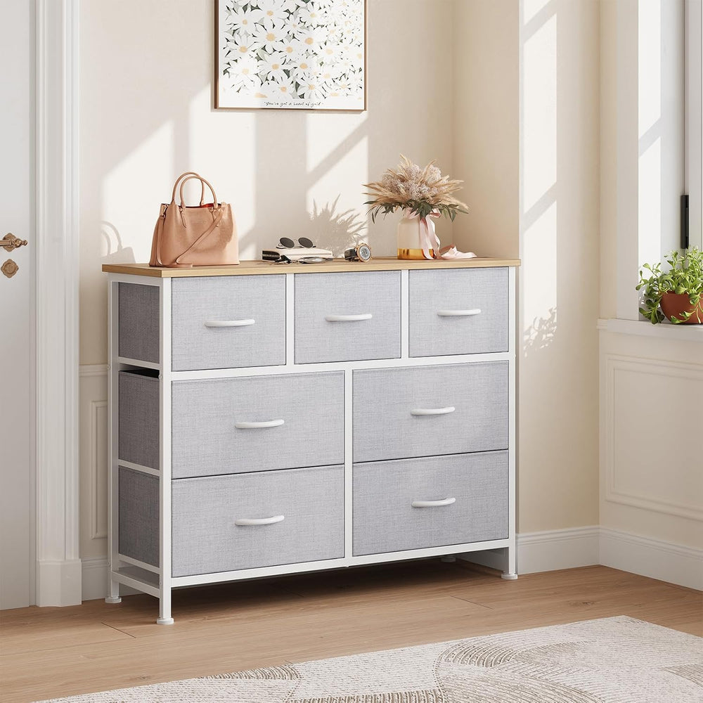 Fabric Dresser for Bedroom with 7 Drawers, Chest of Drawers