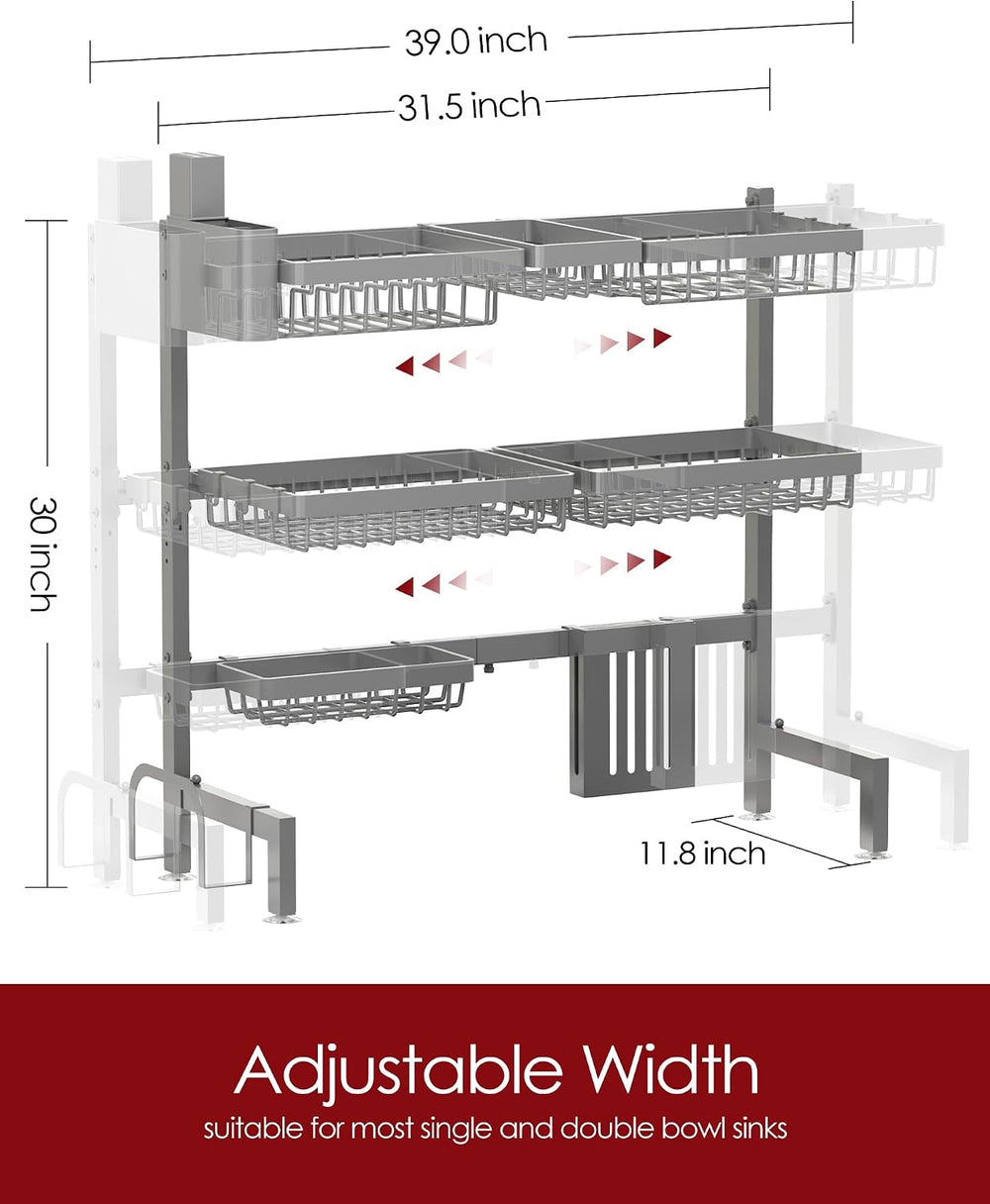Sakugi Dish Drying Rack Over The Sink, Dish Drainer for Kitchen Counter