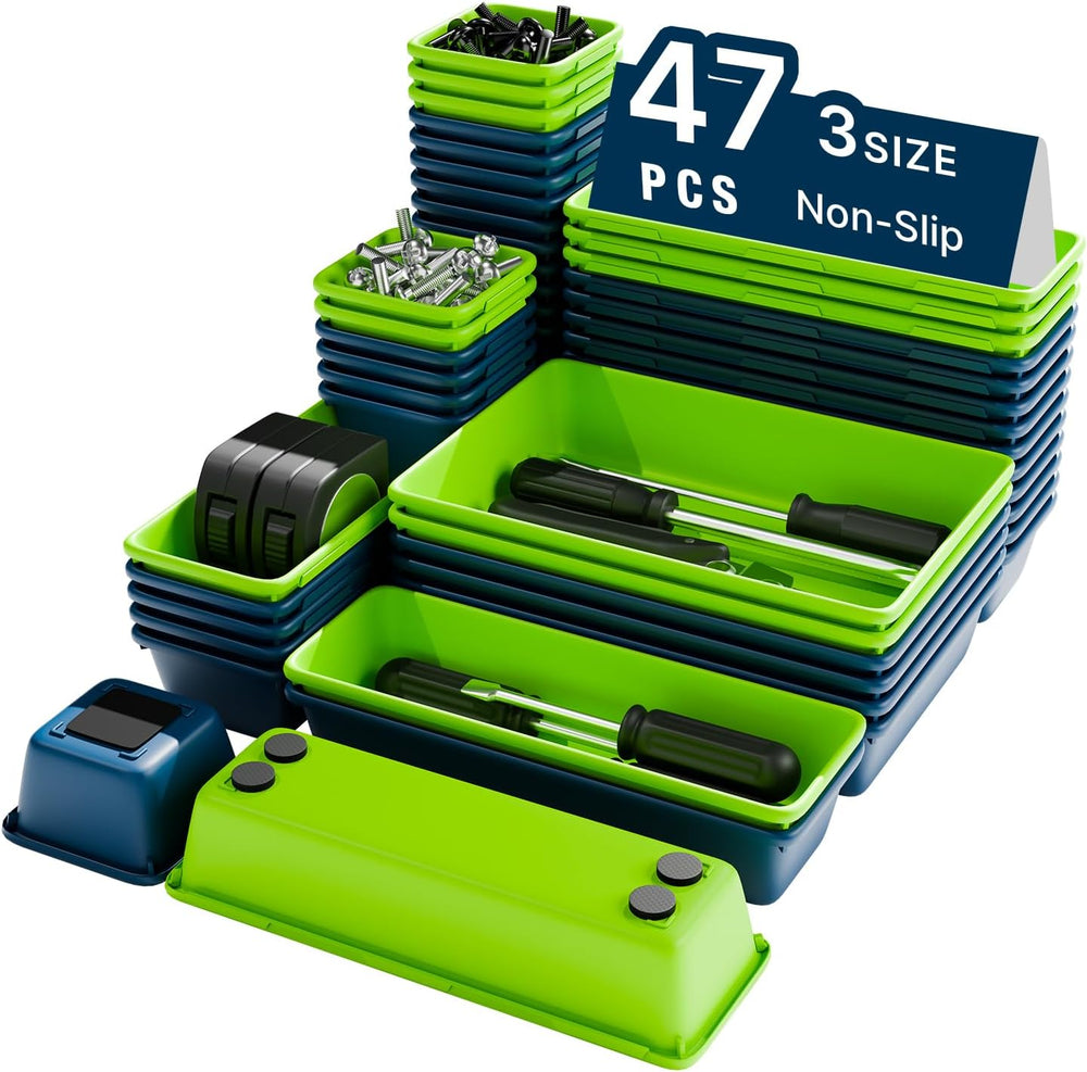 47pcs Tool Box Organizer, Tool Drawer Organizer Trays with Non-slip EVA Pads ...