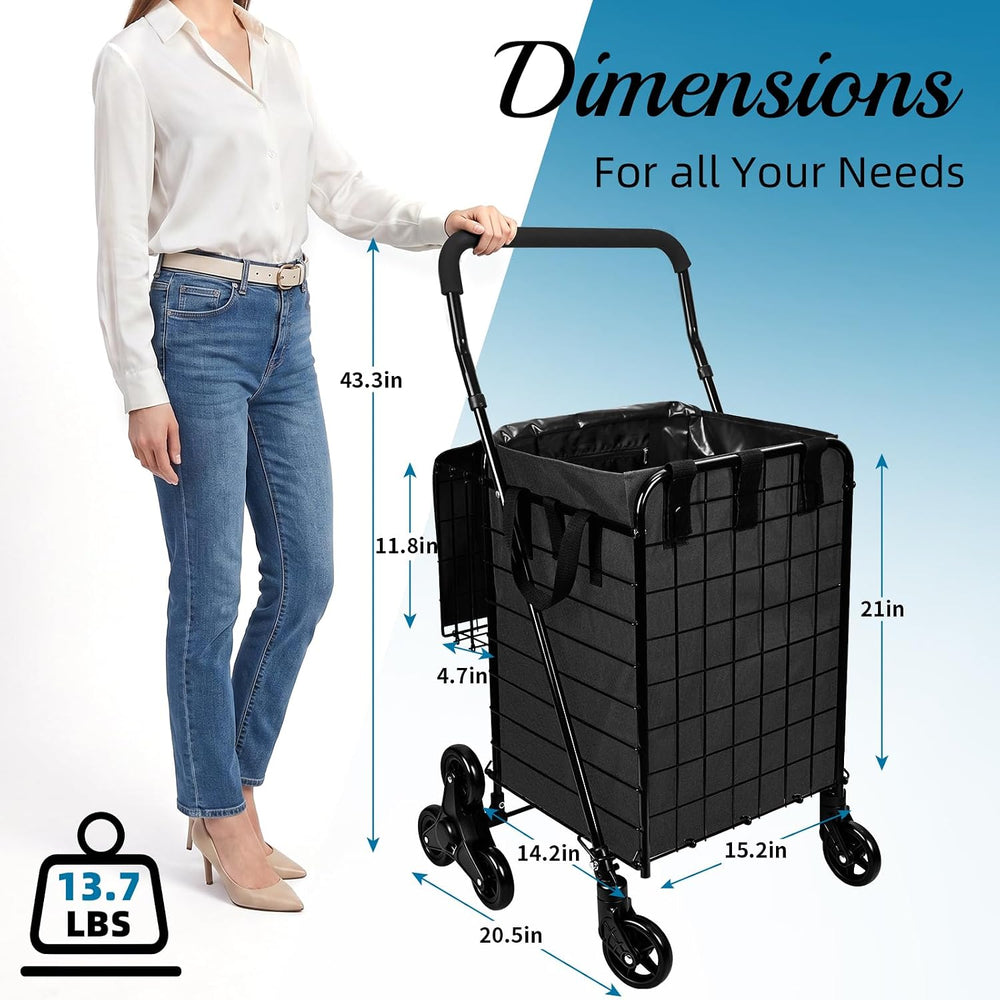 Stair Climber Grocery Shopping Cart with Waterproof Line