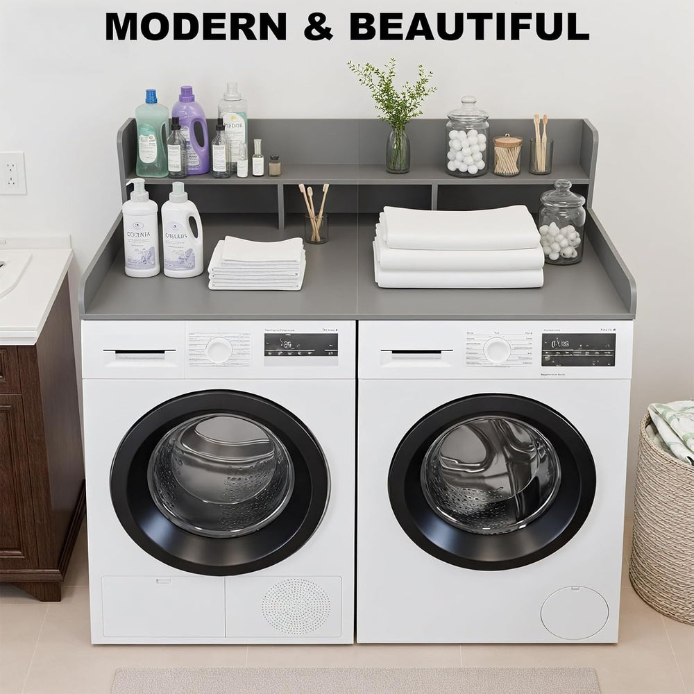 Washer Dryer Countertop with Shelf, 2-Tier Laundry Countertop Over Washer and...
