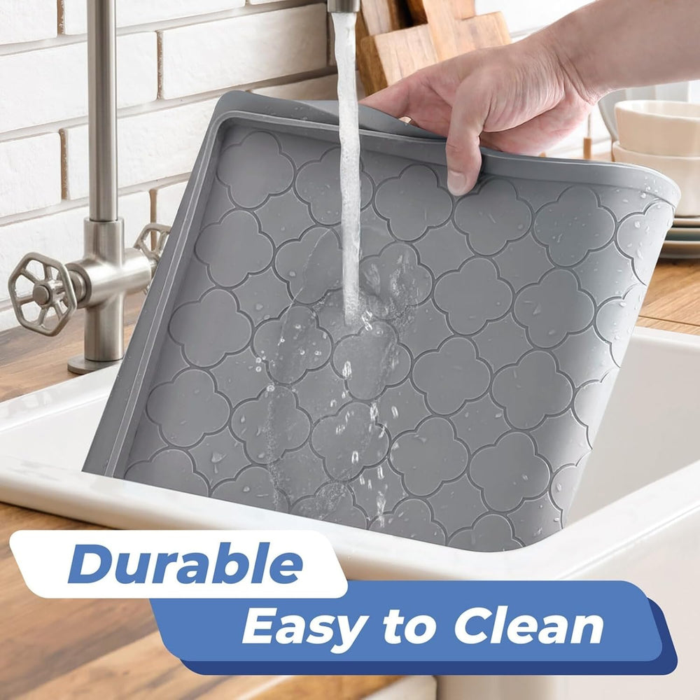 Jin&Bao Under Sink Mat 34" x 22" Waterproof Silicone Cabinet Ki...