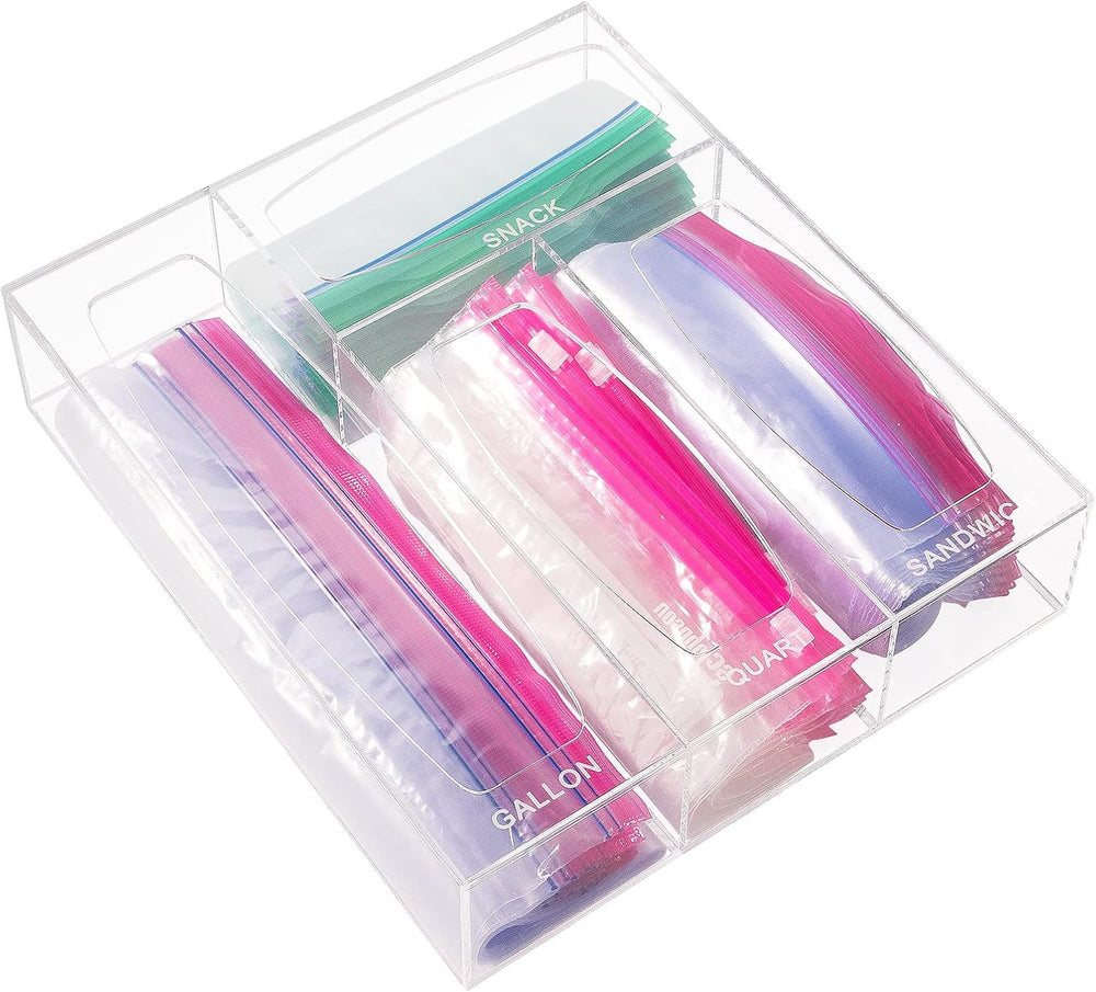 Aquiver Acrylic Bags Storage Organizer - Baggie Bags Drawer Organizer & P...