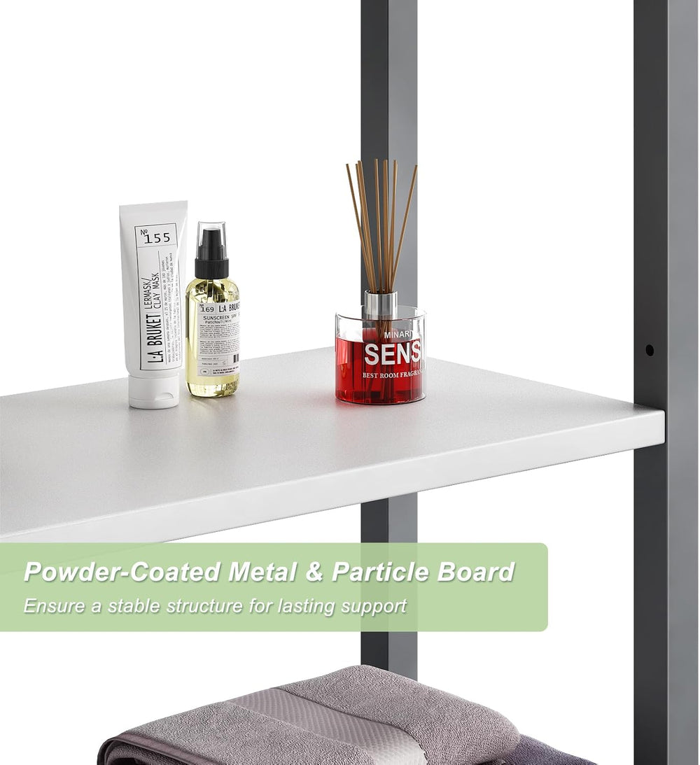 Over-The-Toilet Storage Rack, 4-Tier Bathroom Organizer Shelf Over Toilet wit...