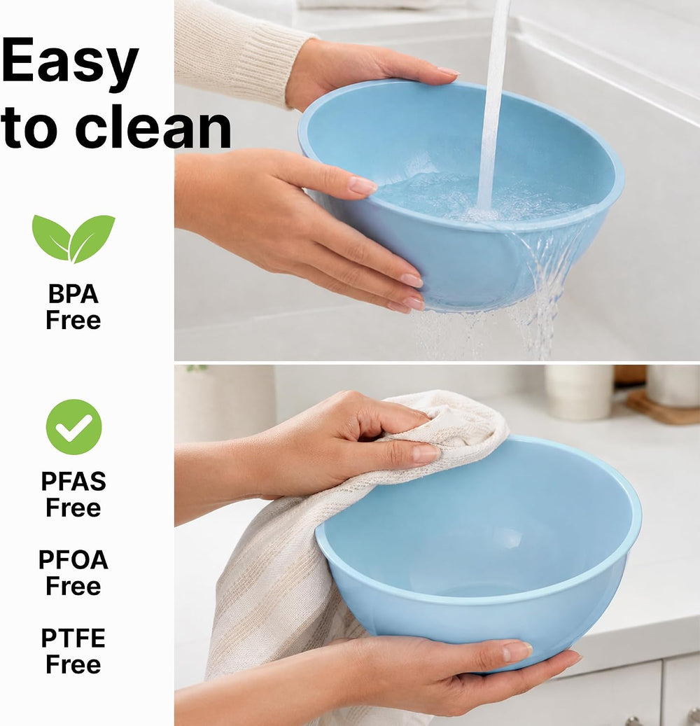 Zulay Kitchen 12 Piece Plastic Mixing Bowls with Lids Set - Leak-Proof Microw...
