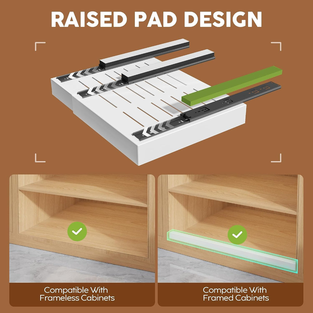 Seinloes 2Pack Expandable Pull Out Cabinet Organizer 21"Deep With Raisin...