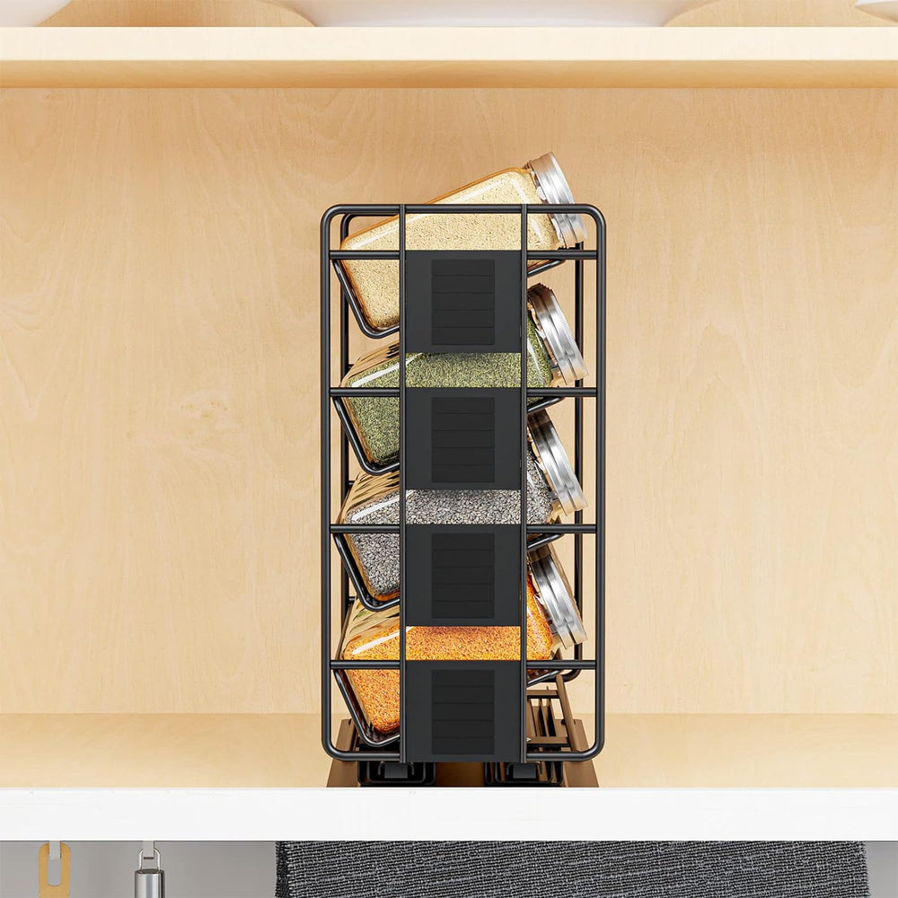SpaceAid Pull Out Spice Rack Organizer with 20 Jars, Heavy Duty Slide Out Sea...