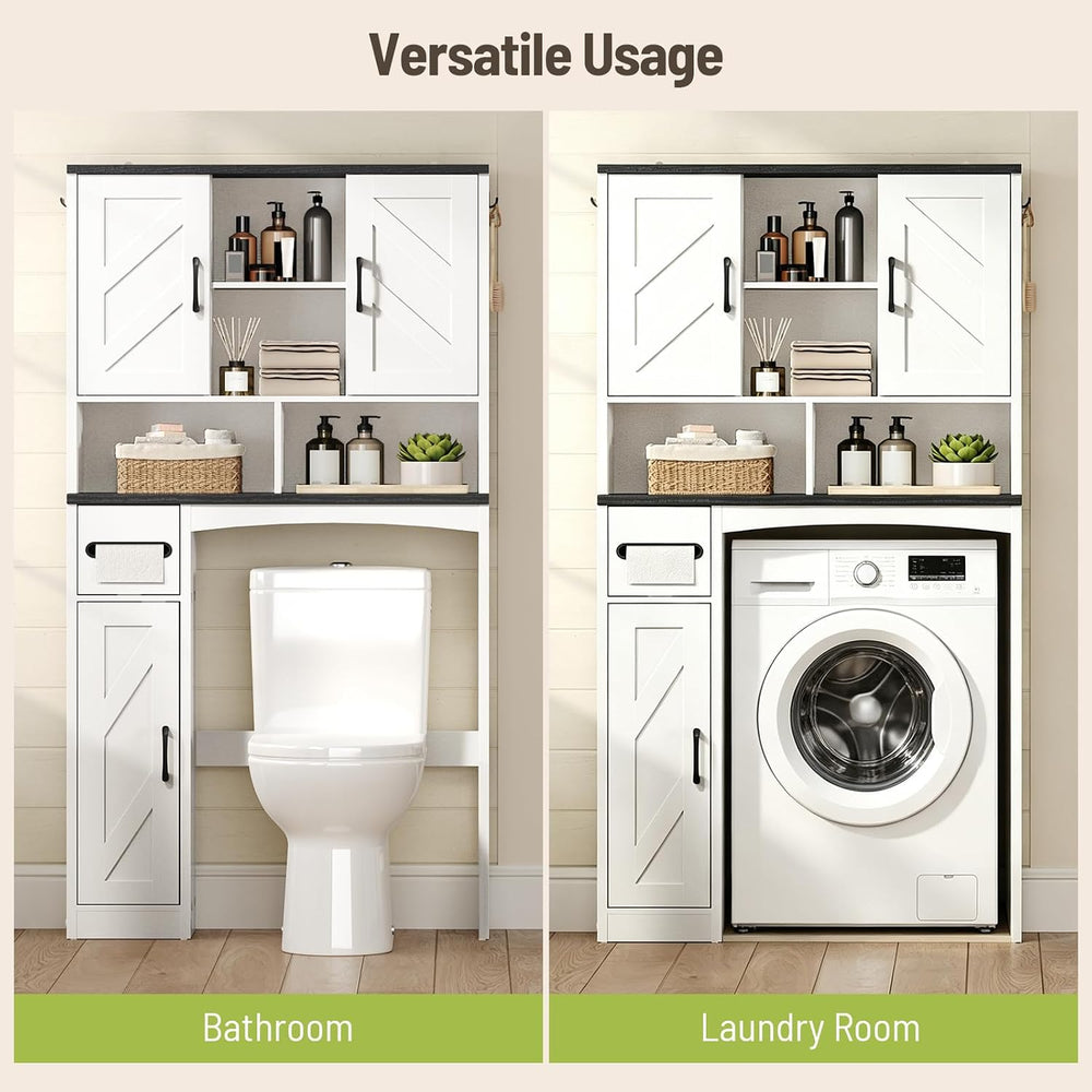 Over The Toilet Storage Cabinet with Barn Door