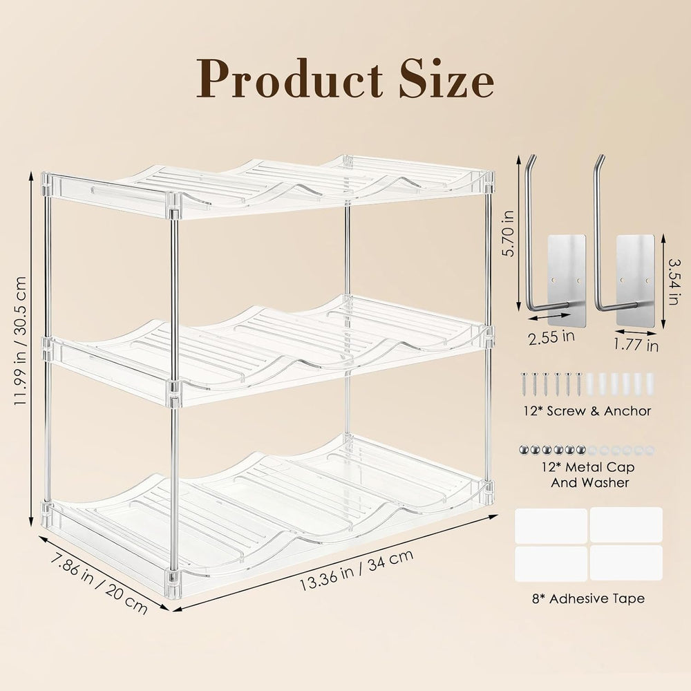 DOITOOL 3-tier Tumbler Organizer Set Water Bottle Organizer