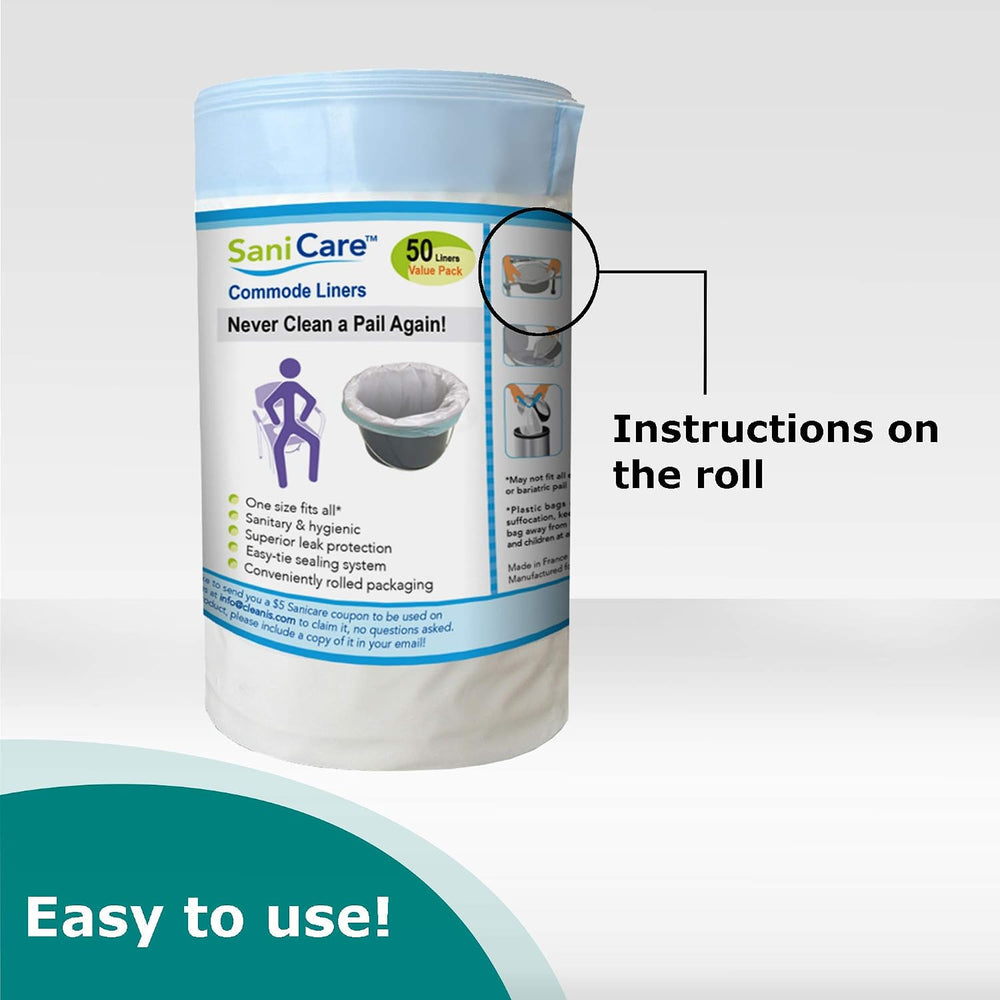 Commode Liners – Pack of 150 Disposable Commode Liners – Fits All Standard Be...