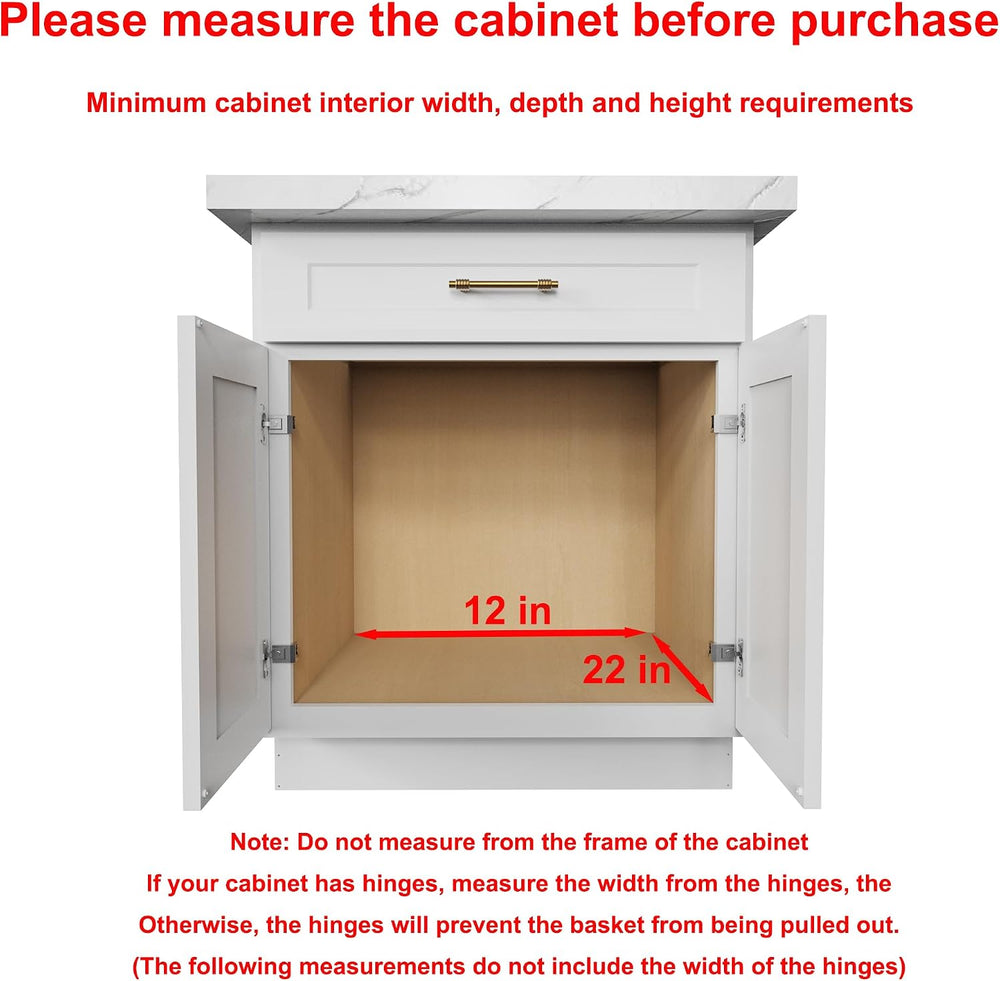 Sikarou Wood Pull Out Cabinet Organizer 2 Tie 11" W x 21" D for 12&...