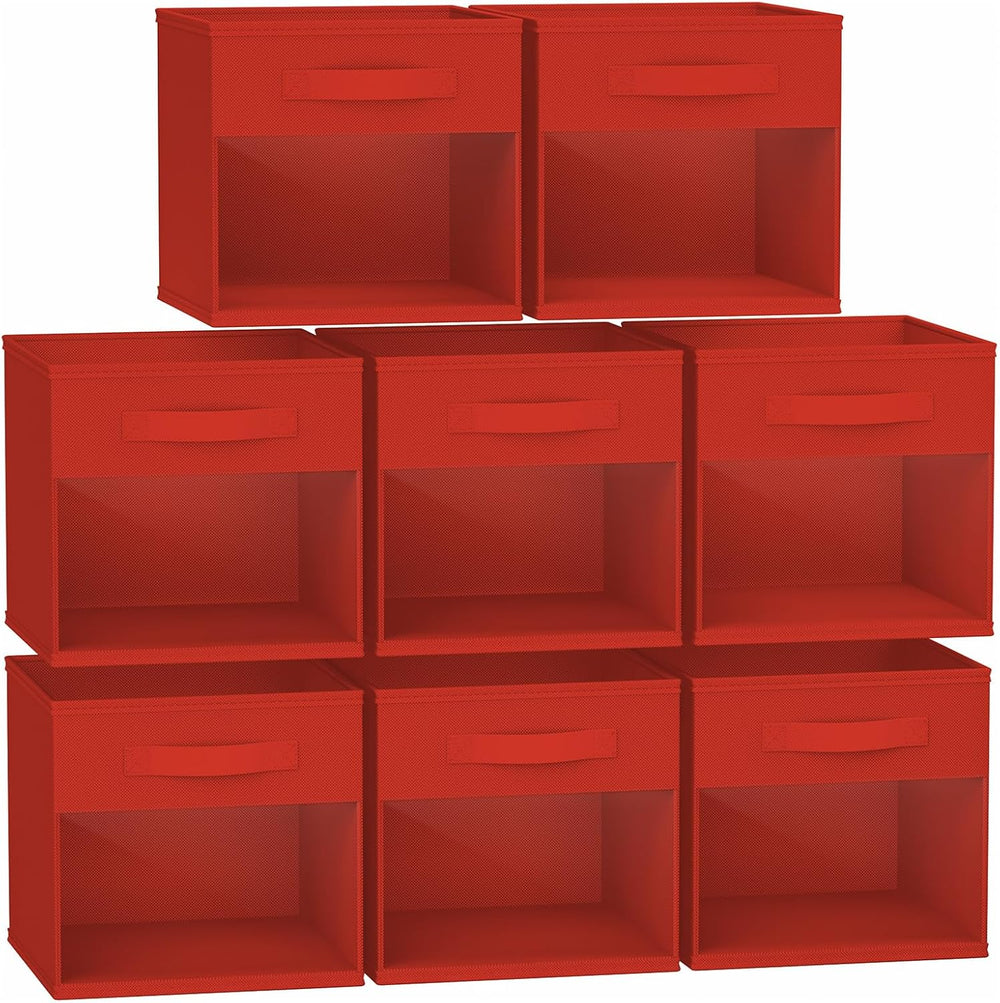 DIMJ Cube Bins, 12.2-Inch Storage Bins Cubes with Window, 6 Packs Collapsible...
