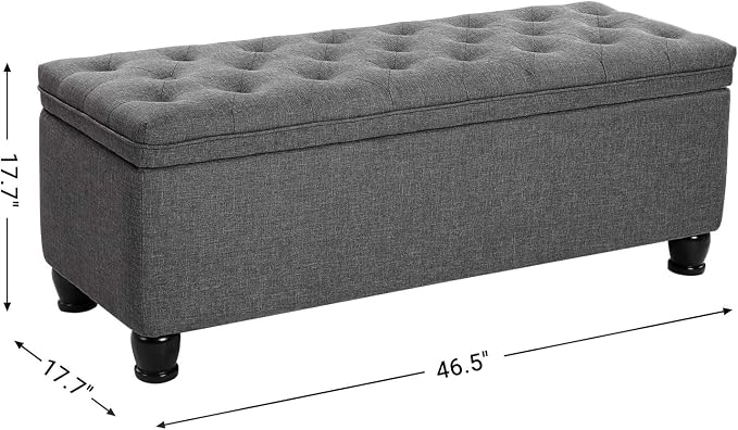SONGMICS Storage Ottoman, Storage Bench, Tufted Entryway Bedroom Bench
