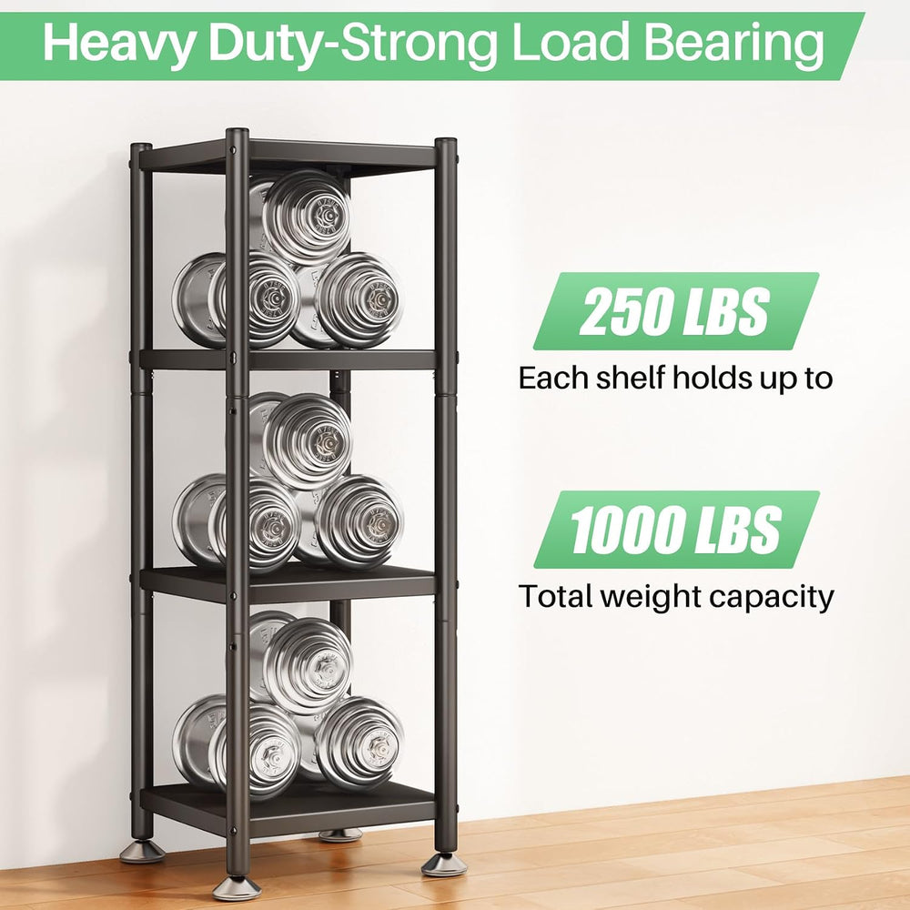 PXRACK Storage Shelves with Rolling Wheels, Adjustable 4 Tier Metal Shelving ...
