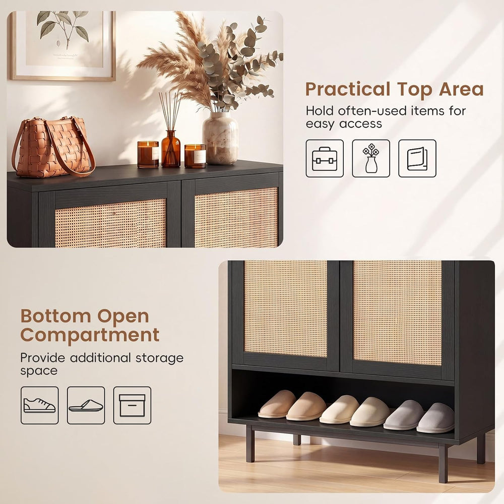 LOKO Shoe Storage Cabinet, Freestanding Hidden Shoe Cabinet (Black)