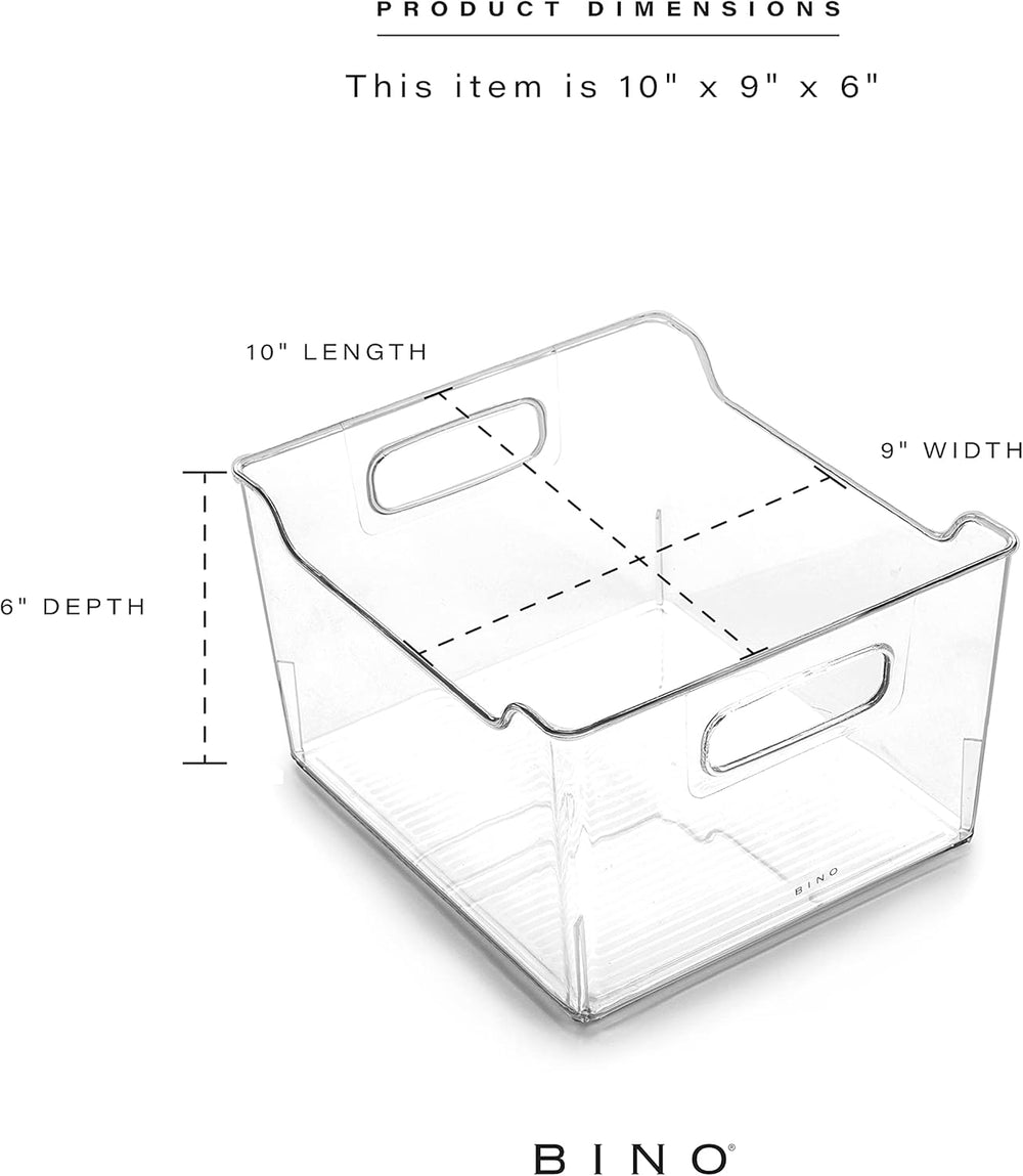 BINO | Plastic Storage Bins - 4 Pack | THE LODGE COLLECTION | Clear Storage |...