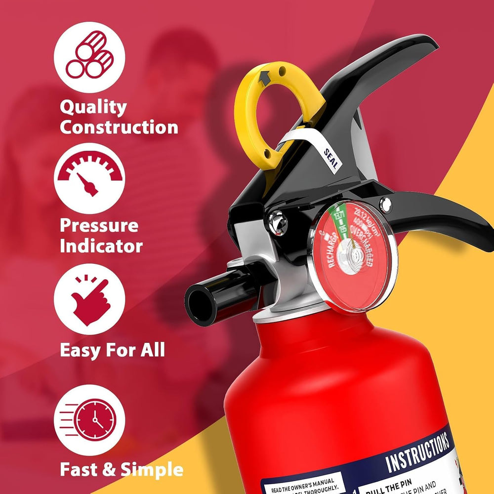 Ougist ABC Fire Extinguisher for Home & Vehicle - 2.5 lb 1-A:10-B:C Rated...