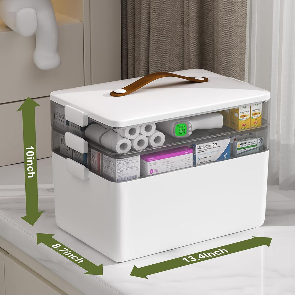 JOYBOS 3-Tier Medicine Storage Box Cabinet, Empty First Aid Kit Portable Medi...