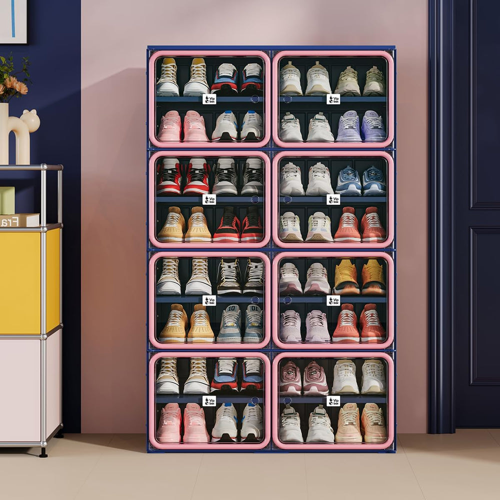 Vipbox No-Assembly Shoe Organizer, Foldable Shoe Storage Cabinet with Reinfor...