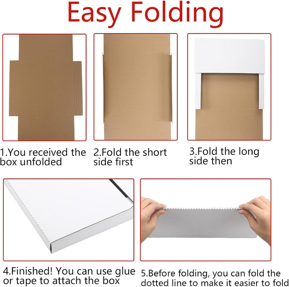 Geyoga 100 Pack Vinyl Record Mailers 12.5" x 12.5" x 1" White ...