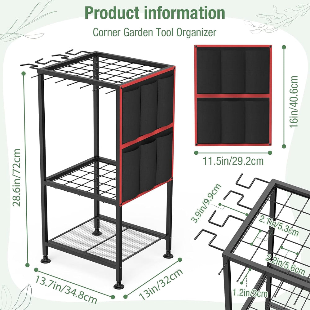 Garden Tool Organizer,Metal Yard Tool Organizer ,Holds 50 Long-Handled Tools/...