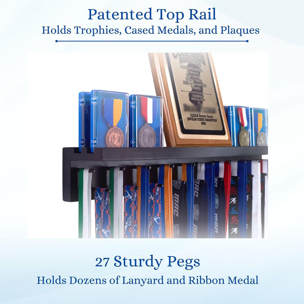 MedalAwardsRack 3ft- Ultimate Medal Hanger Display and Trophy Shelf - Multi-S...