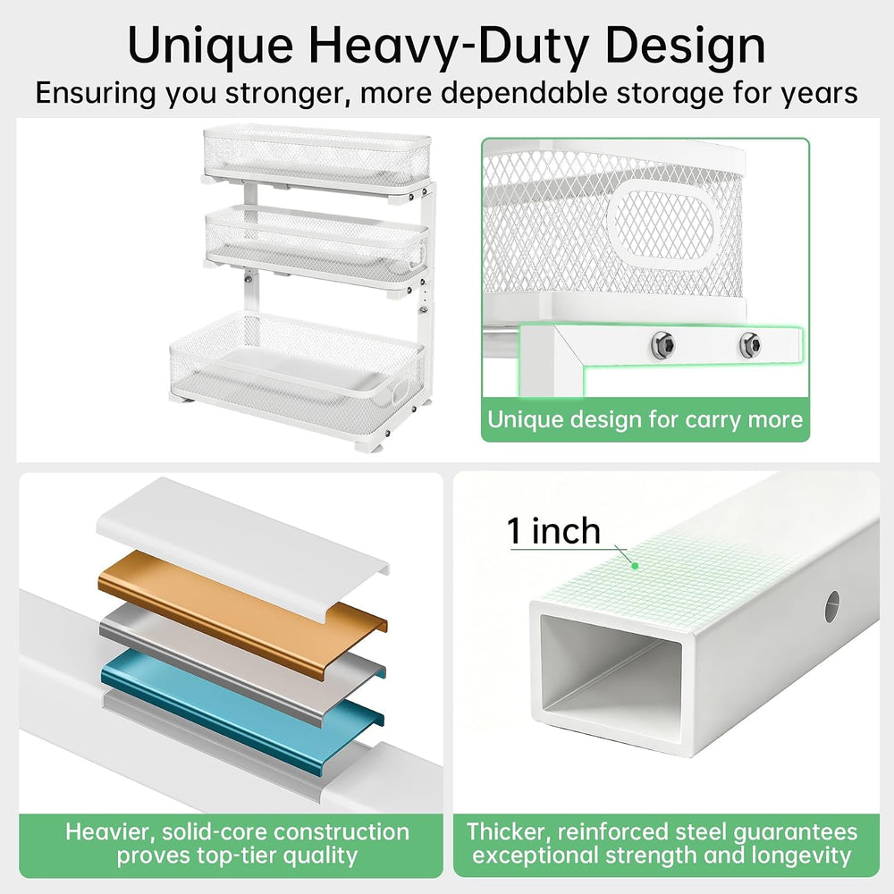 3-Tier Under Sink Organizer, Pull Out Cabinet Organizer for Kitchen & Bath