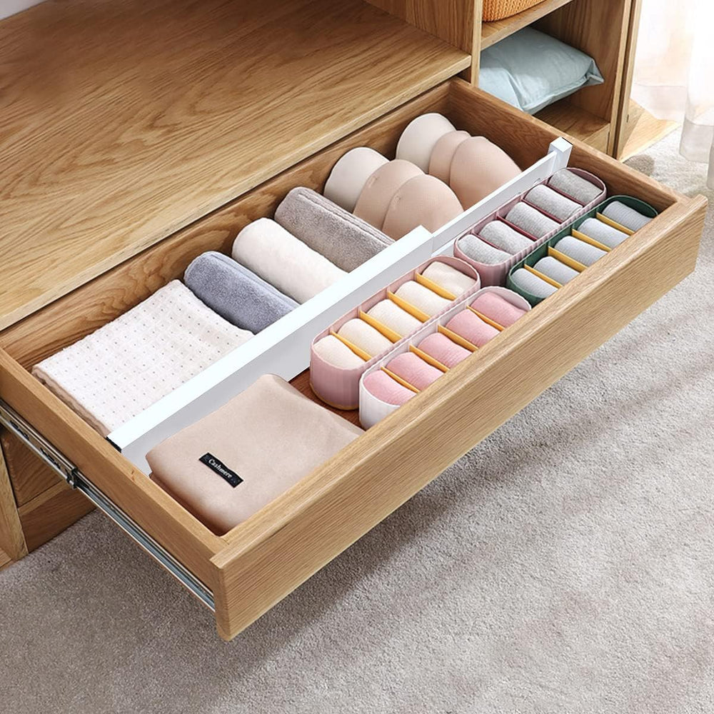 Bamboo Drawer Dividers Organizers, Expandable Drawer Separators Splitter,17-2...