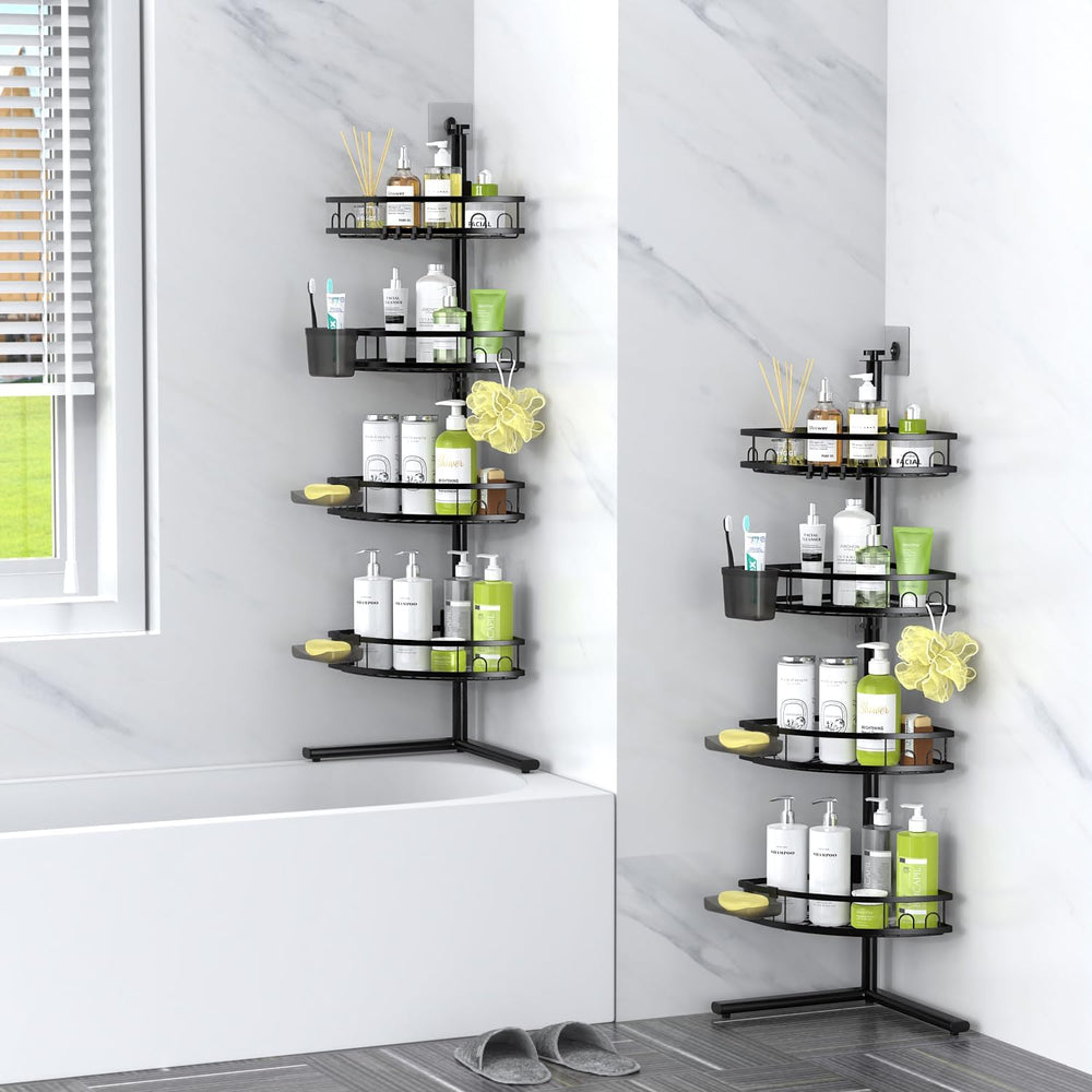 Standing Shower Caddy Corner - Rustproof Bathroom Shower Stand Shelf
