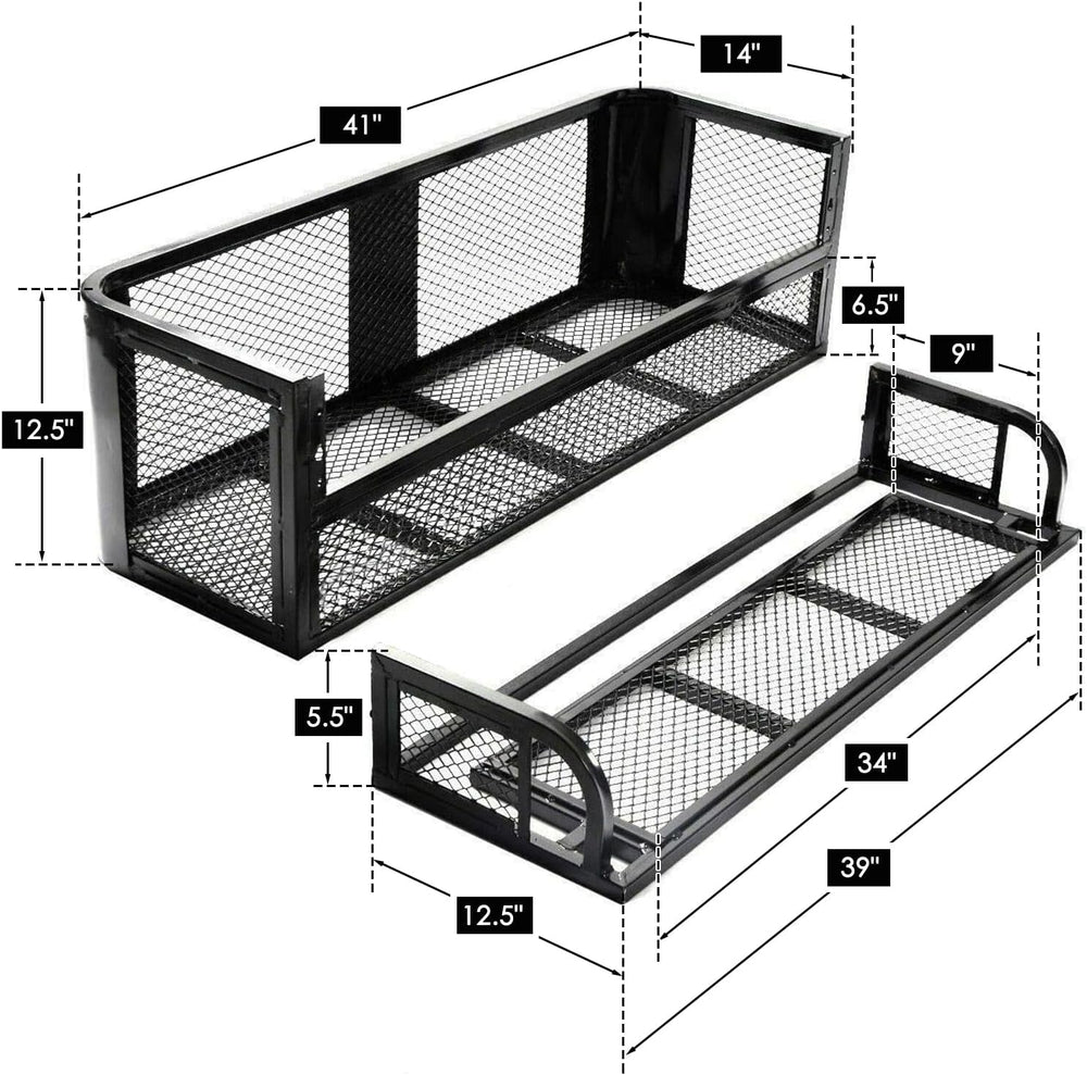 ORCISH Heavy Duty ATV Rear Drop Cargo Basket, 14" W x 41" L x 12.5&...