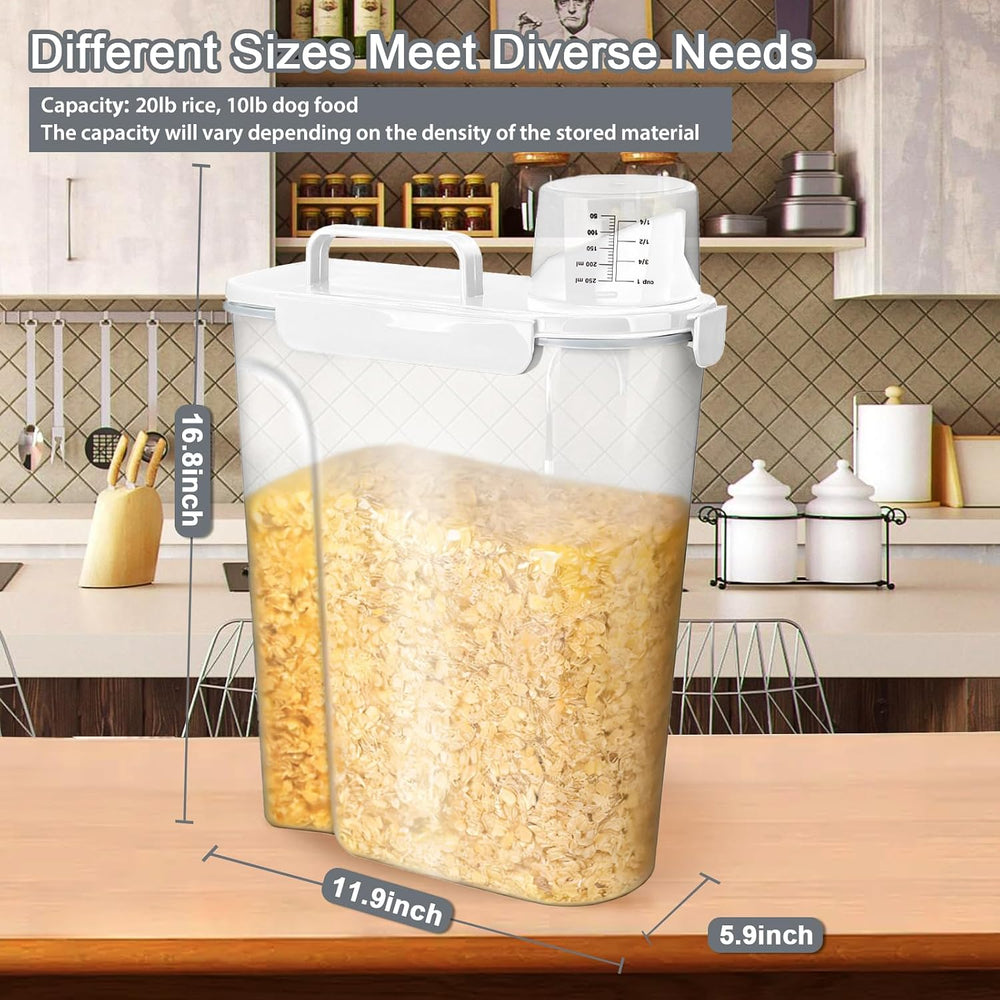 Komzon Rice Storage Containers, Airtight Cereal Containers Storage, with Pour...