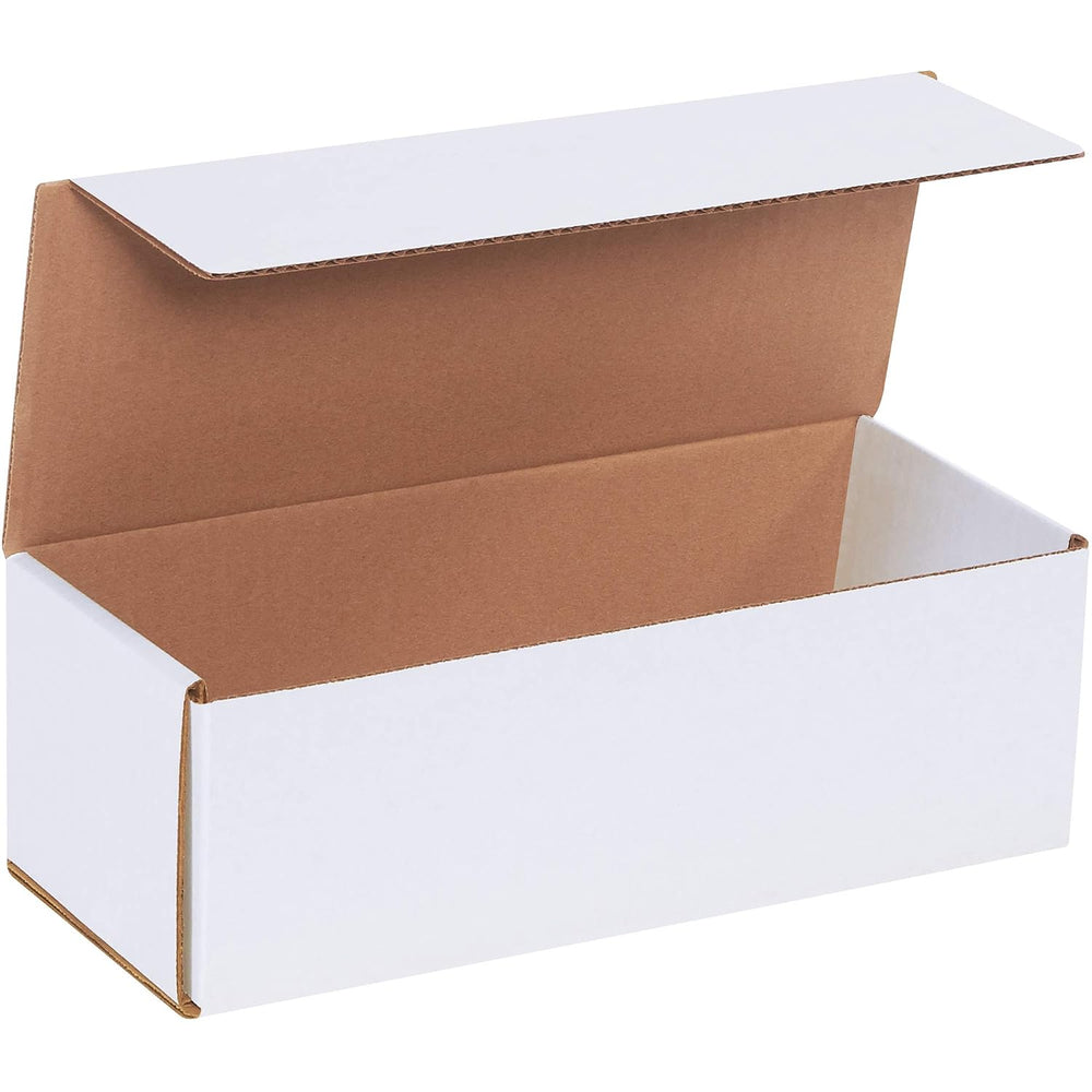 BOX USA White Corrugated Cardboard Mailer Box, 12" L x 5" W x 4&quo...
