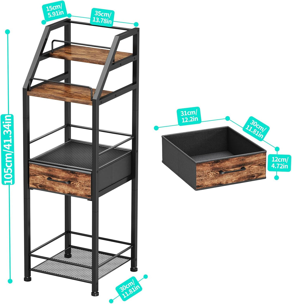 HapiRm Wine Rack Freestanding Floor - 4-Tier Stepped Liquor Cabinet Bar Stand...