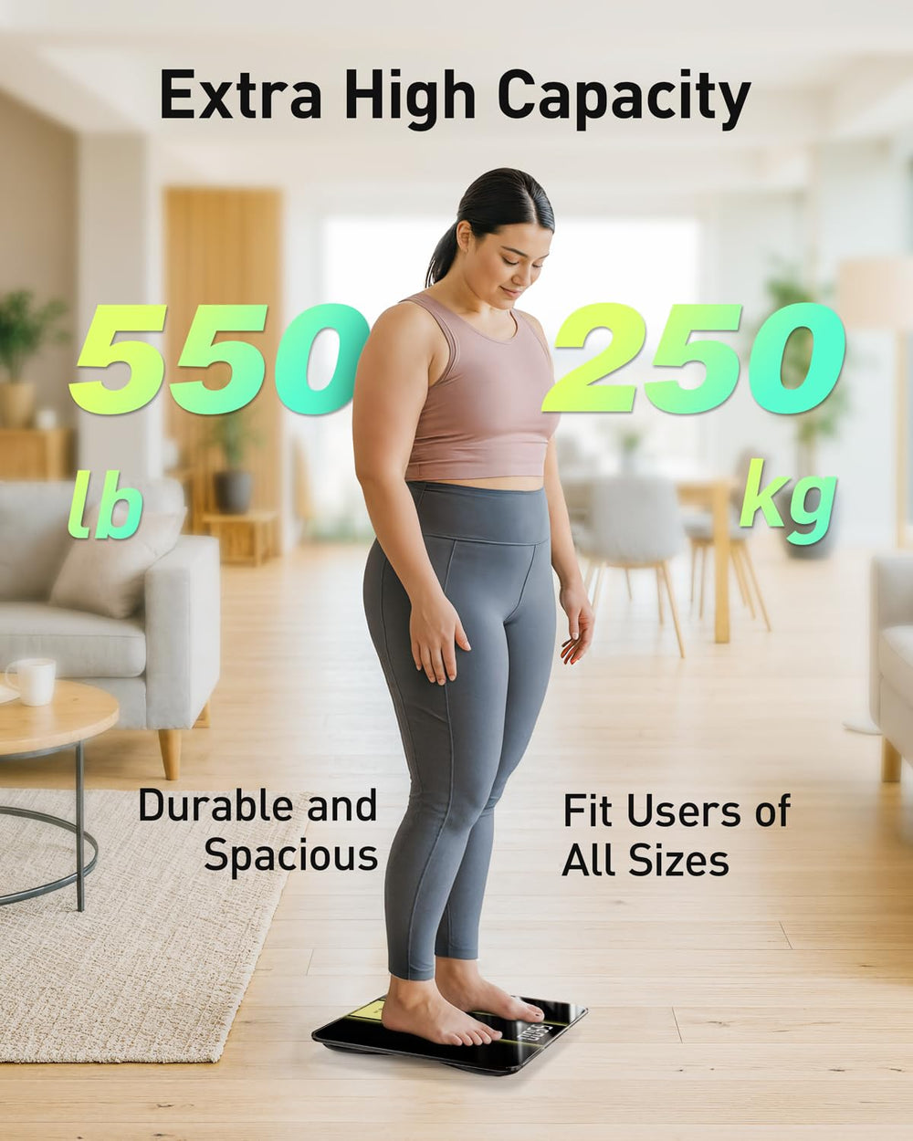 RunStar 14'' Scale for Body Weight 550 lb, Extra Wide, Big Numbers