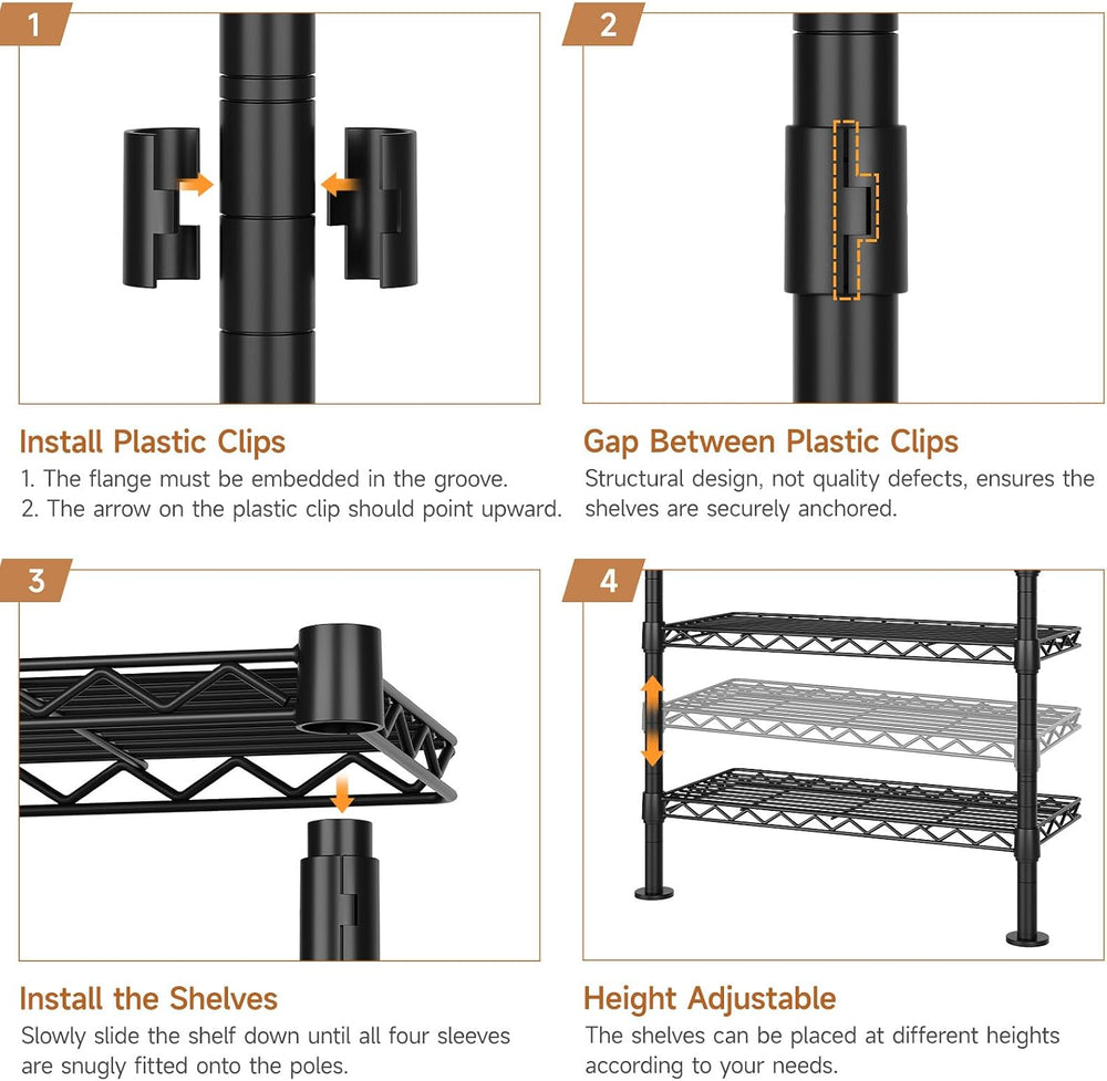 ComfyCorner Wall Mounted Garment Rack, Industrial Pipe Clothing Rack Black