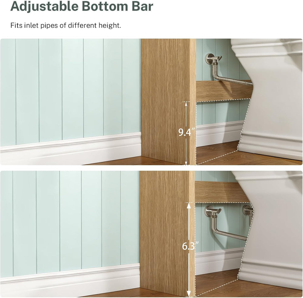 Over The Toilet Storage Cabinet with 4 Open Shelves and Adjustable Shelf, Ext...