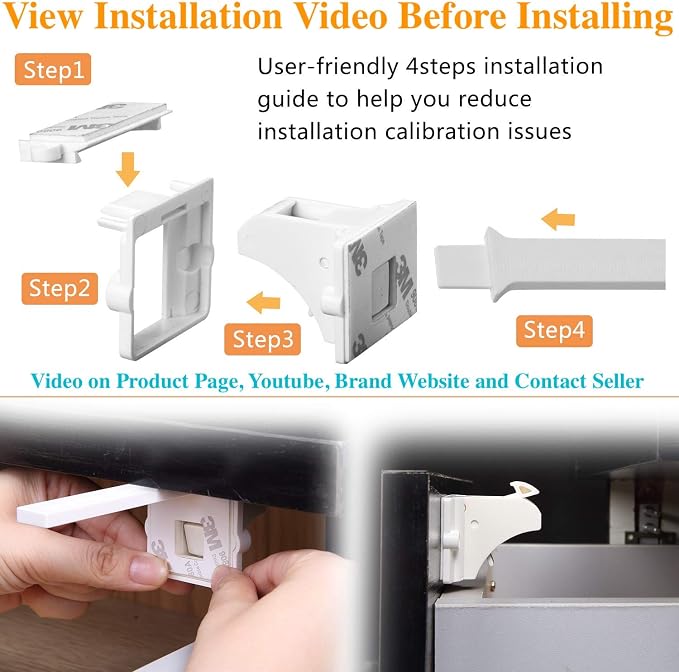 Vmaisi Adhesive Magnetic Locks for Cabinets & Drawers