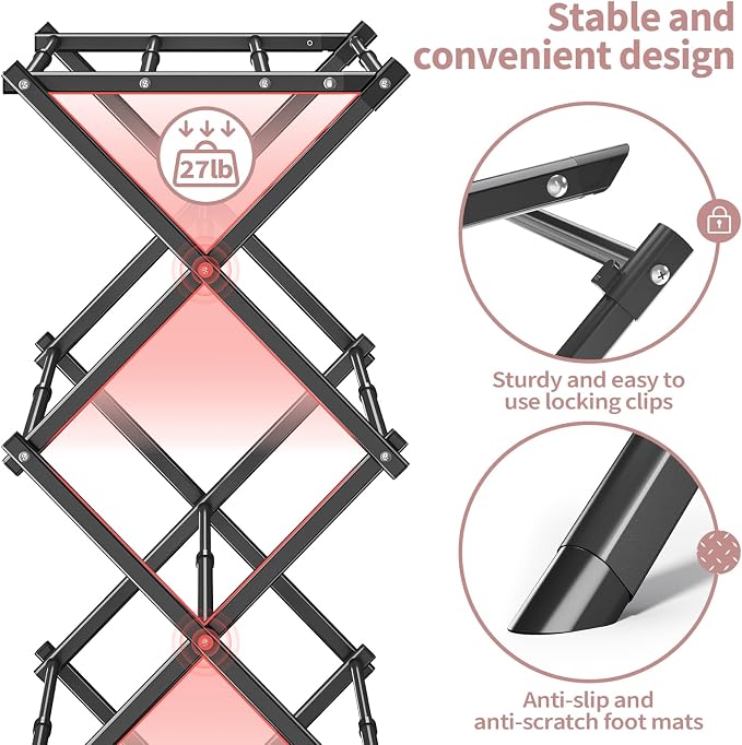 APEXCHASER Clothes Drying Rack, 3-Tier Laundry Drying Rack