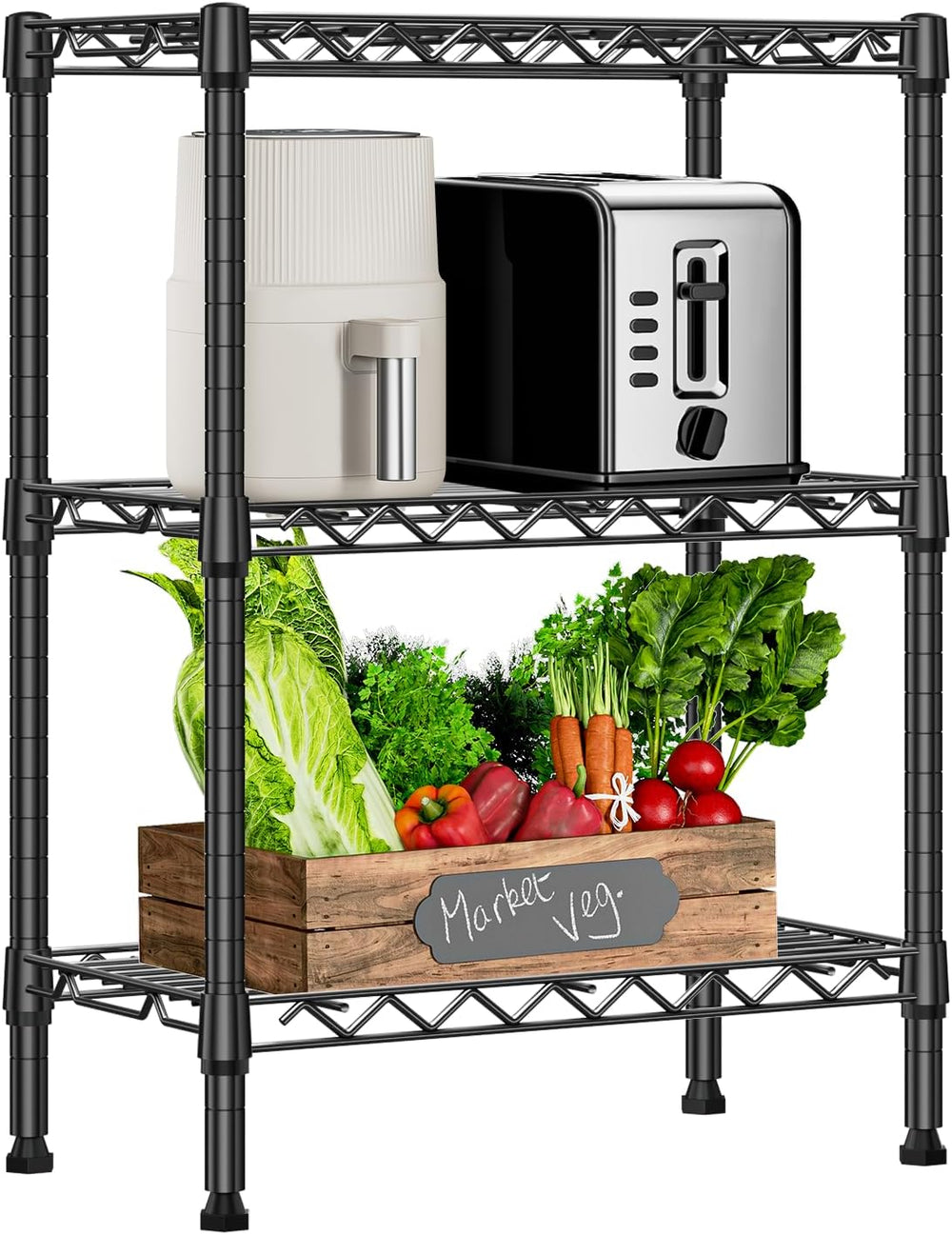 750 lbs 3 Tier Shelf Metal Storage Shelves Wire Rack Closet Organizers