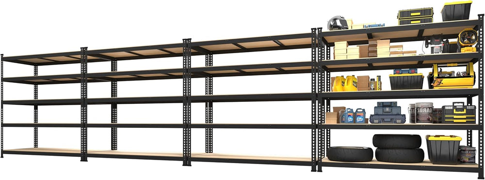 PrimeZone 4 Pack Storage Shelves 48" x 24" x 72", 5 Tier Adjus...