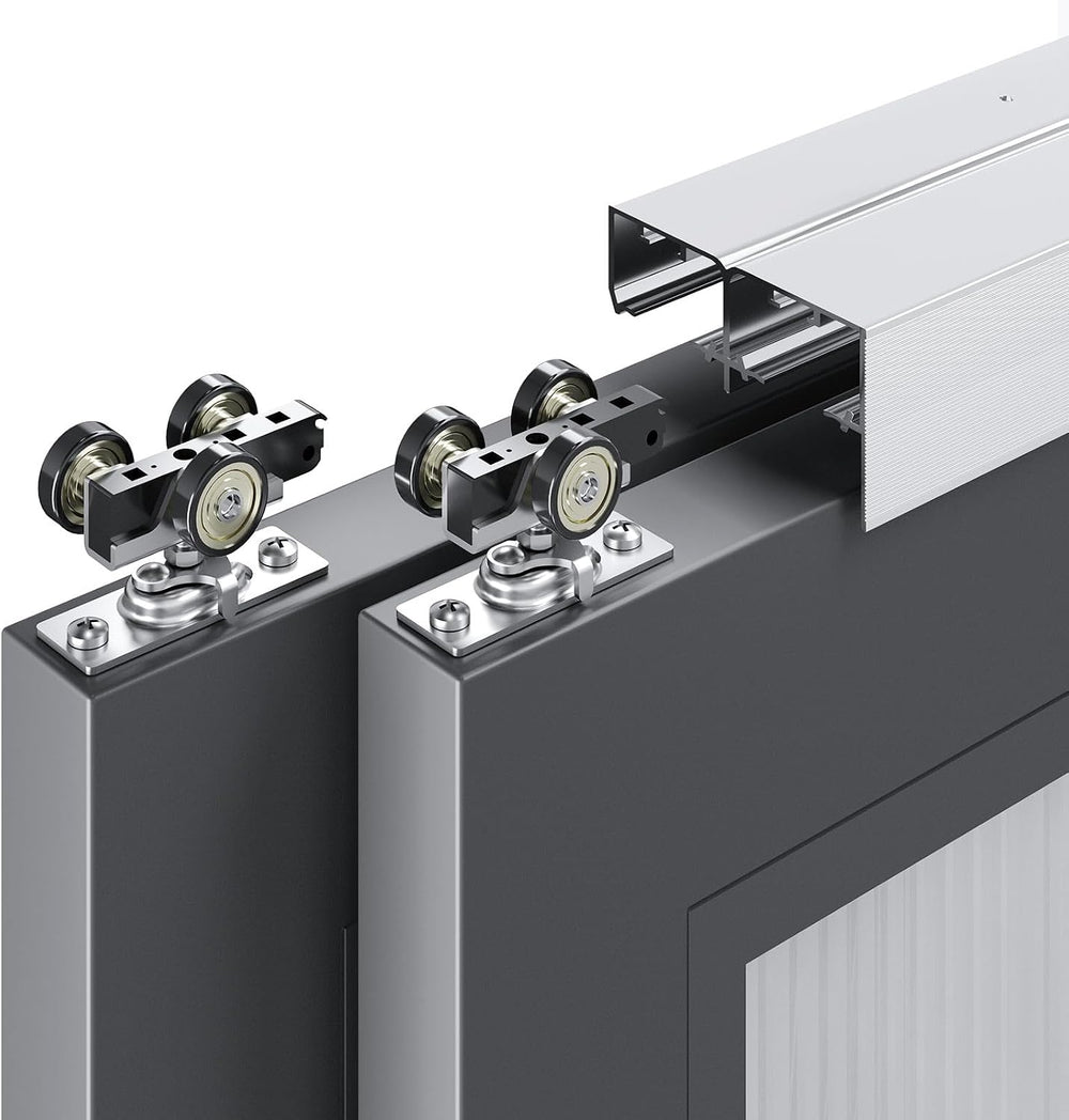 10FT/120in Bypass Double Sliding Pocket Door Hardware Kit,Commercial Grade,Al...