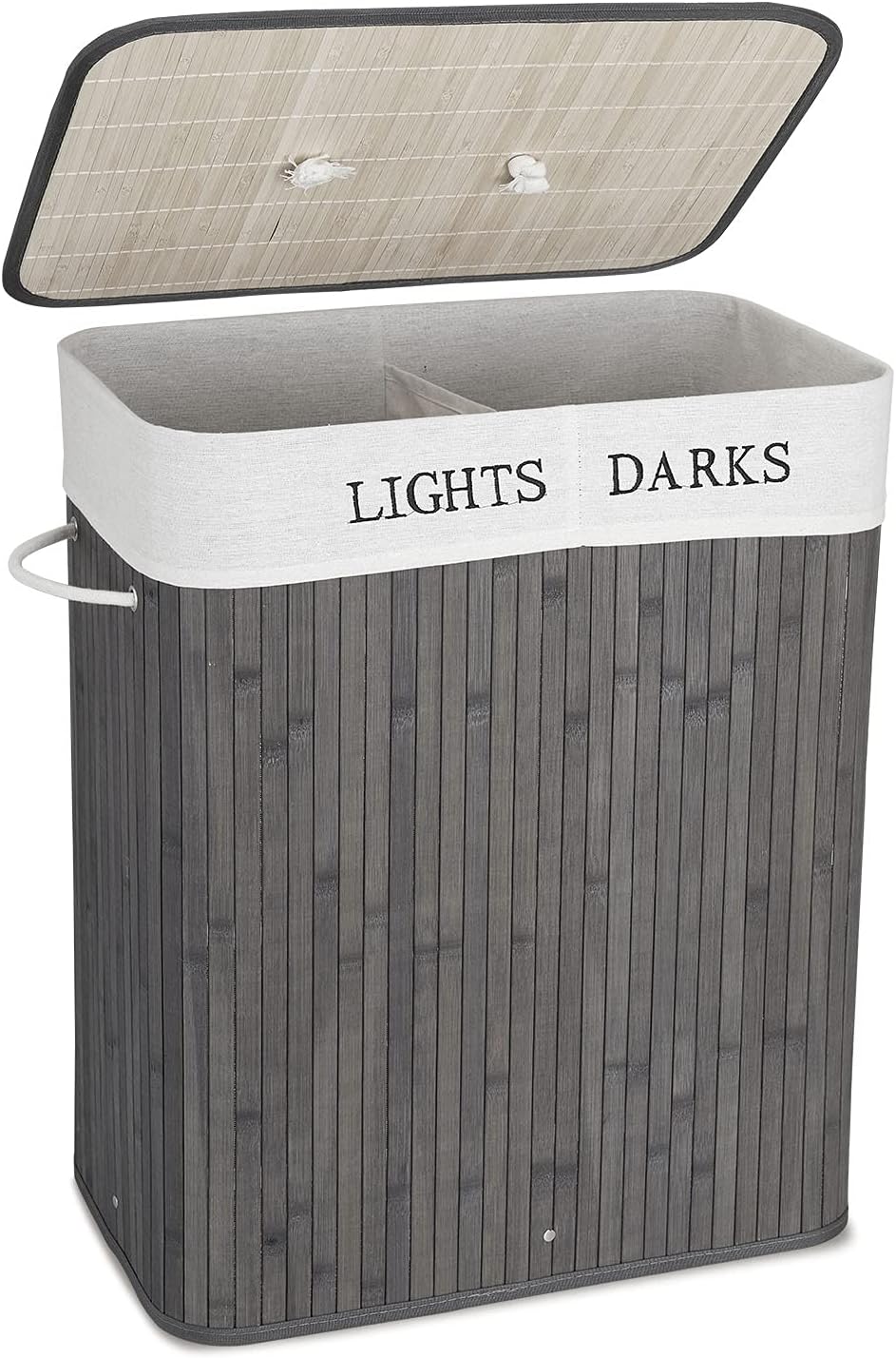Meerveil Laundry Basket Bamboo Foldable Laundry Storage Bin with Removable Li...