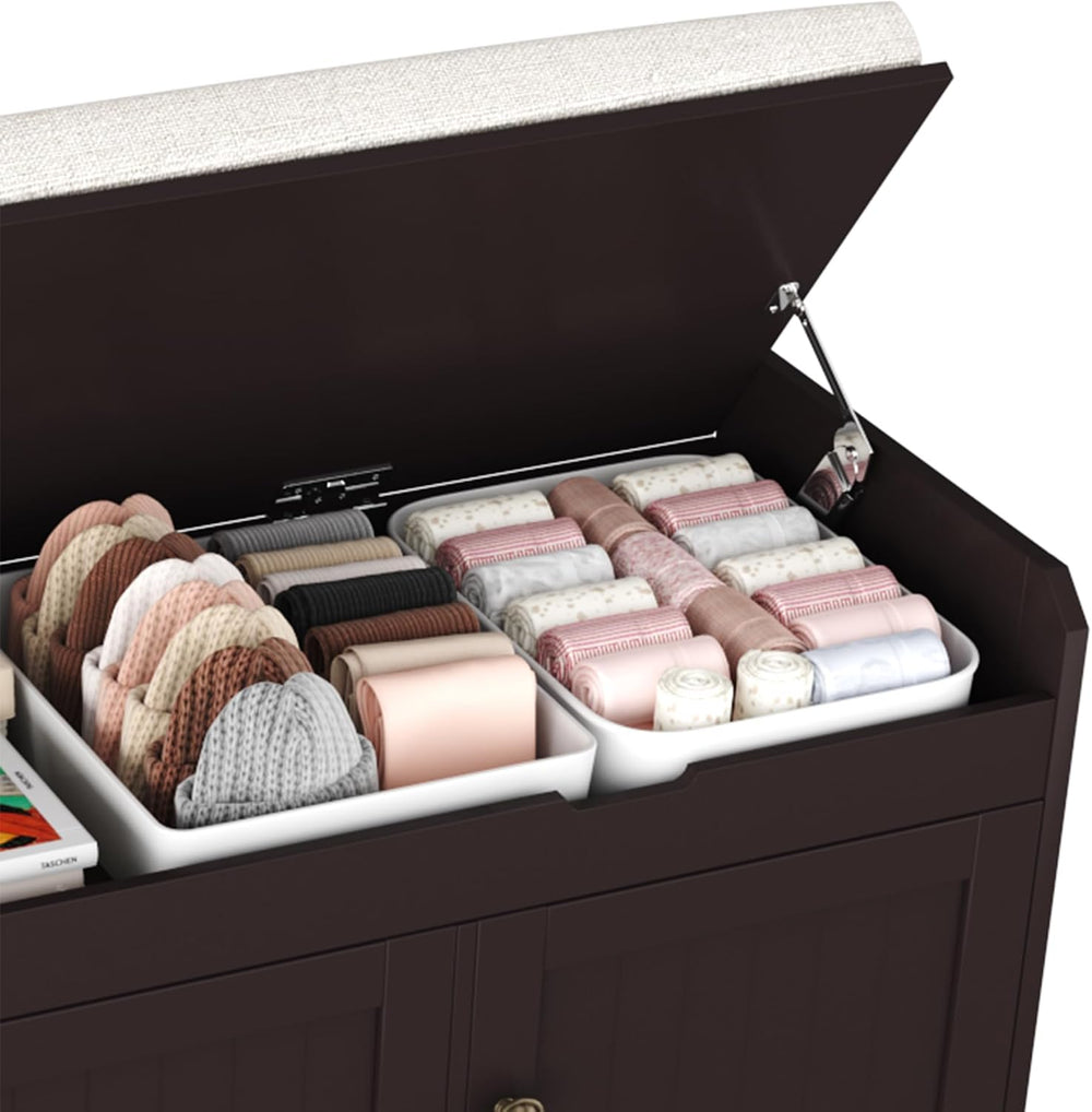 HOMEFORT 41.3" Shoe Bench with Lift Top Storage, Entryway Bench with Cus...