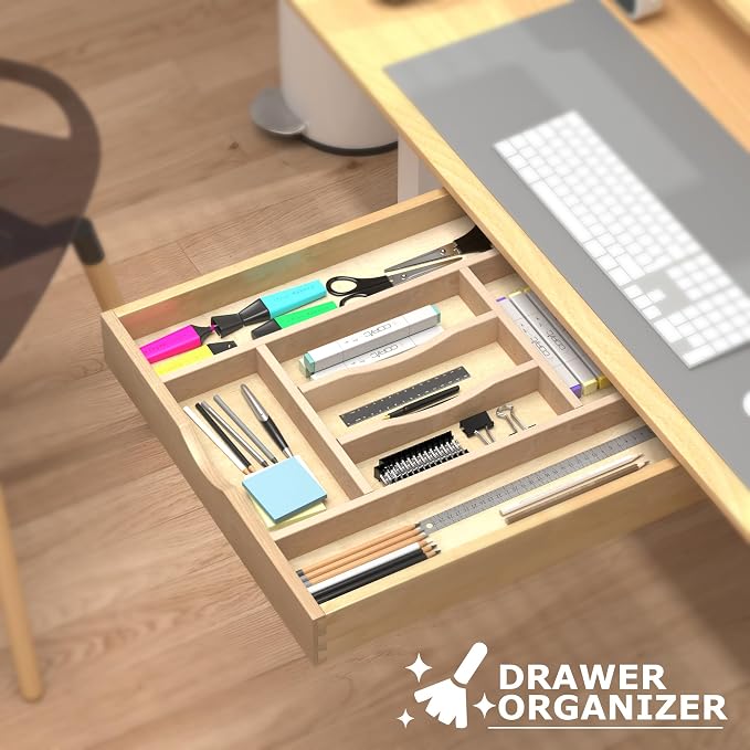 WelFurGeer Premium Wooden Silverware Organizer