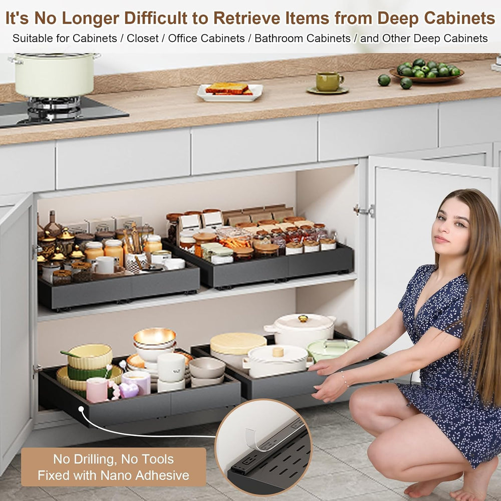 Pull out Cabinet Organizer,15"-21"W,17"-24"D,Expandable,A...