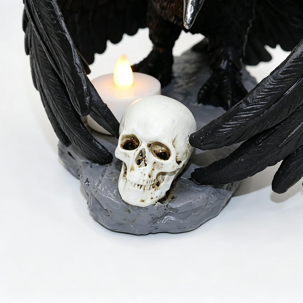 Gothic Crow Light Holder Halloween Candle Holder