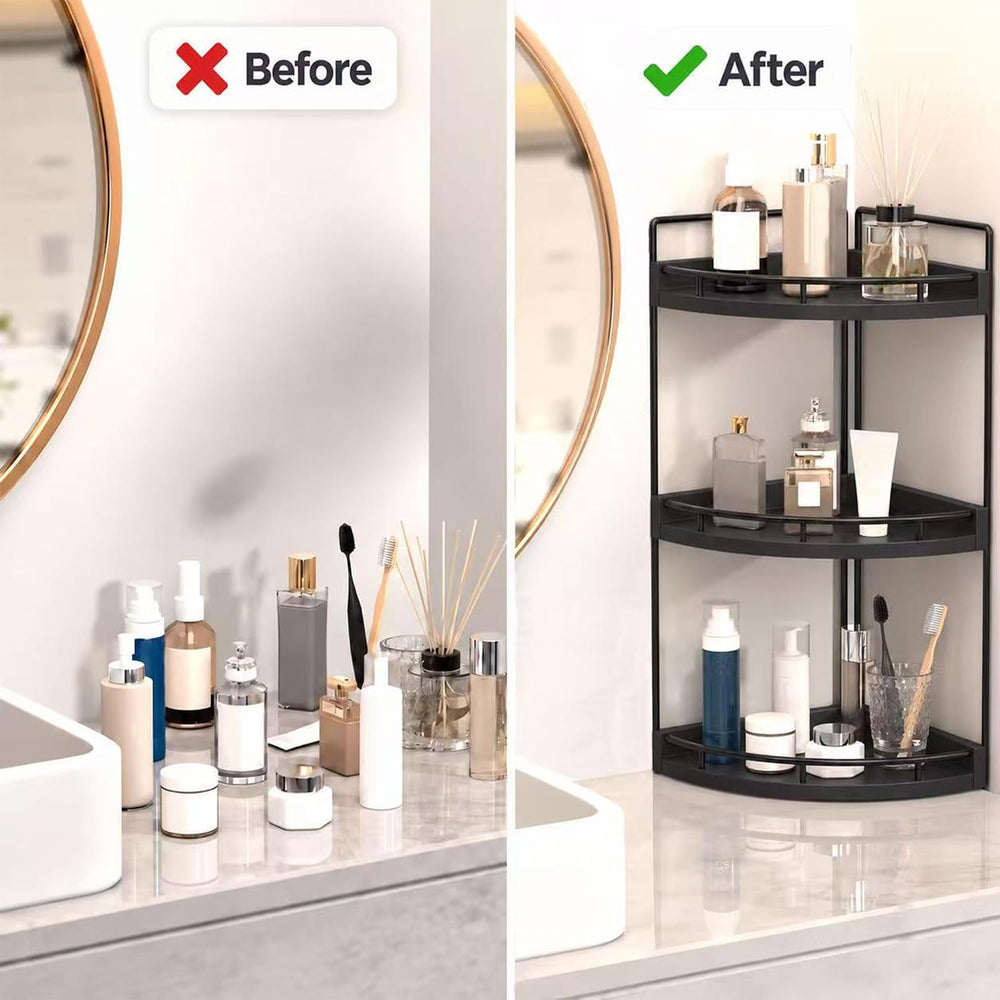 Dorhors Corner Bathroom Organizer Countertop,Vanity Counter Storage Shelf